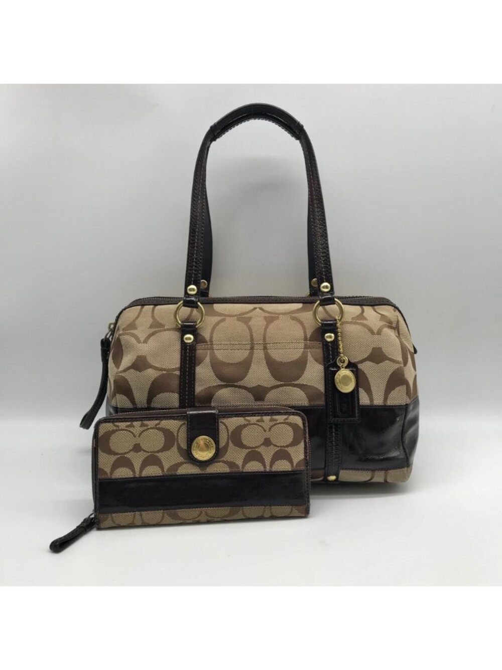 Coach Tan Signature Canvas Shoulder Bag - Picture 13 of 13